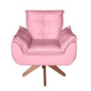 Ver imagem 2 de Poltrona/cadeira Decorativa Glamour Opala com Base Giratória 30cm em Madeira Rosê