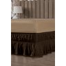 Saia Box Ajustável Serve em Cama Casal Queen e King Babado com 2 Elásticos 1 Peça:marrom - 2