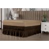 Saia Box Ajustável Serve em Cama Casal Queen e King Babado com 2 Elásticos 1 Peça:marrom - 1