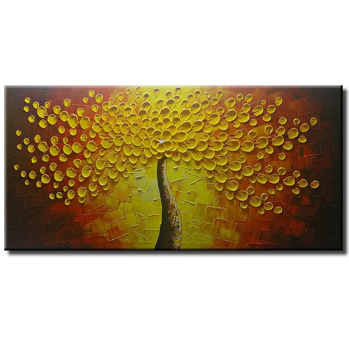 Quadro Pintura Tela ouro salvar emoldurado 5345: 50cm (A) x 100cm (L) - 2