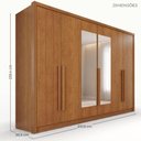 Ver imagem 4 de Guarda-Roupa Casal com Espelho 6 Portas e 6 Gavetas Multimóveis Crnvh-GRP142 Cinamomo