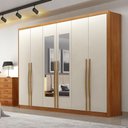 Ver imagem 4 de Guarda Roupa Casal Livorno Plus 6 Portas 4 Gavetas com Espelho Cinamomo Fendi - Novo Horizonte