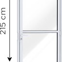 Ver imagem 3 de Porta de Alumínio de Giro de Vidro com Travessa 215x85cm Lucasa Ideale Abertura Esquerda Branco