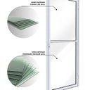 Ver imagem 5 de Porta de Alumínio de Giro de Vidro com Travessa 215x85cm Lucasa Ideale Abertura Esquerda Branco