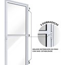 Ver imagem 4 de Porta de Alumínio de Giro de Vidro com Travessa 215x85cm Lucasa Ideale Abertura Esquerda Branco