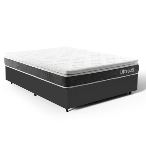 Cama Box com Colchão de Espuma D70 Pillow Top Ortopédico Ultra D70 Casal 138cm