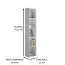 Ver imagem 3 de Estante Livreiro com Prateleiras Janaína Kit 3 Unid Branco