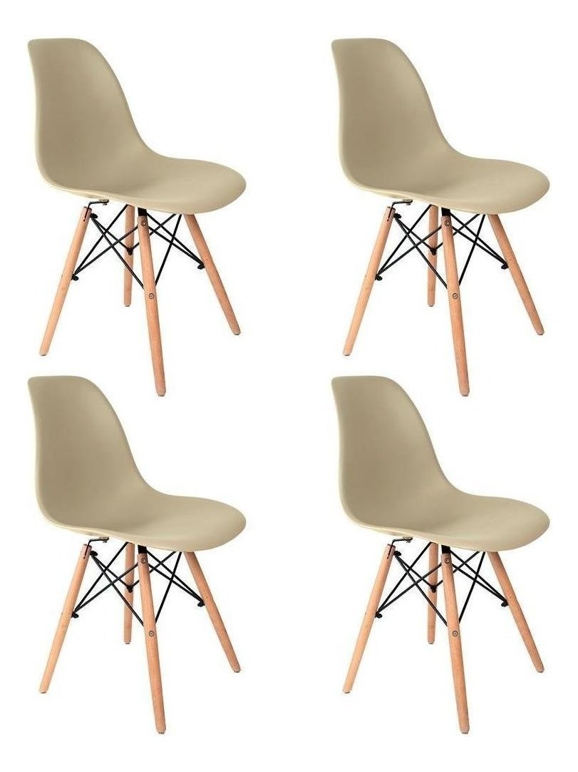 Kit Cadeira de Jantar Eames Eiffel 4 Unidades Lindas Original Fendi Nude - 1