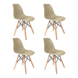 Kit Cadeira de Jantar Eames Eiffel 4 Unidades Lindas Original Fendi Nude - 1
