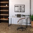 Ver imagem 3 de Mesa Office 150X60X75Cm Branco Chess / Est.Preta