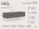 Ver imagem 2 de Aparador Buffet Suspenso Pequeno de Parede com 2 Gavetas Modernas Eros 90cm
