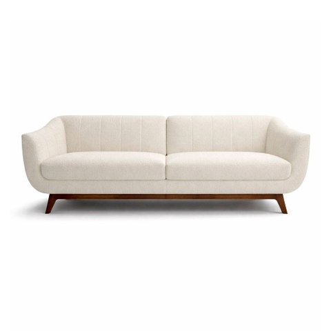 Sofá Nord 3 Lugares 230cm Bouclé Off White - Sallar Home