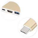 Ver imagem 1 de Adaptador 3x1 Usb 3.1 Type-c Thunderbolt X Hdmi Usb 3 Tipo C