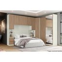 Ver imagem 3 de Modulado de Quarto Armário Ponte Aéreo Casal MC11 Seletto c/ 4 Portas Areia/Jequitibá - Henn