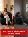 Ver imagem 4 de Poltrona Orgânica Chloe Boucle Preto Redonda Decorativa com Almofada Plumante - Arkell