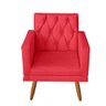 Kit Sofá 2 Lugares e 2 Poltrona para Sala Bianca Capitonê Rodapé e Puff Babu Suede Vermelho - M - 2