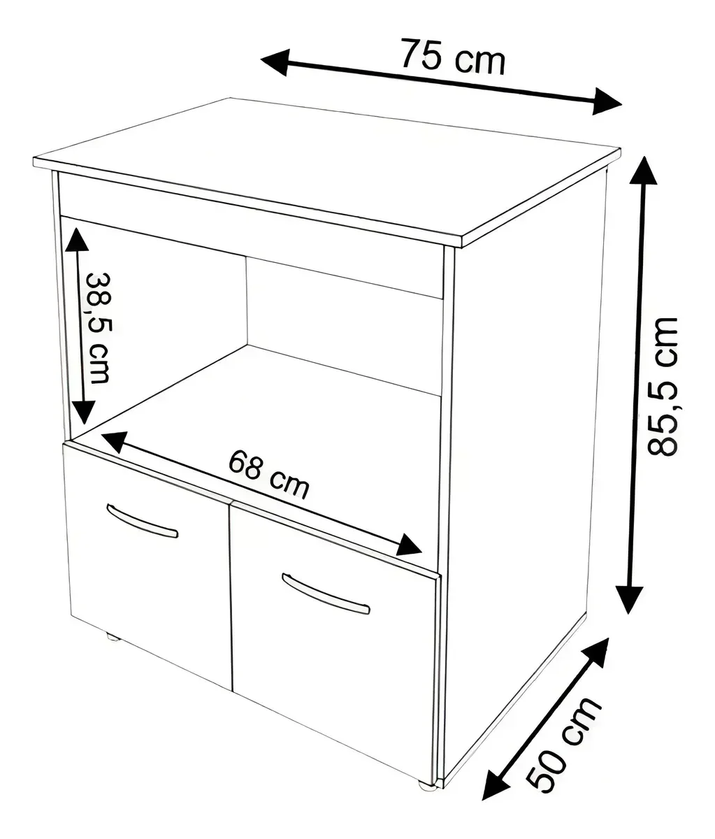 Balcão Angela Multiuso P/ Forno e Microondas Compacto Savana Off White - 4