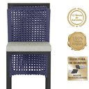 Ver imagem 4 de Mesa Bistrô com 2 Banquetas Roma Preta Corda Náutica 3 Trama Azul