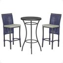 Ver imagem 1 de Mesa Bistrô com 2 Banquetas Roma Preta Corda Náutica 3 Trama Azul