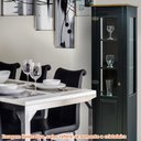 Ver imagem 2 de Cristaleira Laura 1 Porta Cor Preto com Amendoa 180 Cm - 63428
