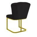 Ver imagem 6 de Kit 2 Cadeiras Poltrona Flor Pés Metal Dourado Mesa Quarto Cozinha Cor:preto