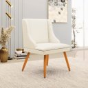Ver imagem 2 de Kit 4 Cadeiras Decorativas Sala de Jantar Pés Palito de Madeira Firenze Linho Bege/Natural G19 - Gra