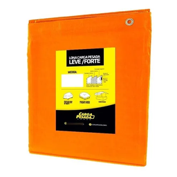 Lona Leve Laranja Encerado Carreteiro 6x11 / 11x6 300 Micras Impermeável com Ilhós - Carga Pesada - 1