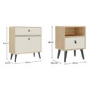 Ver imagem 4 de Conjunto Cômoda Sapateira com Mesa de Cabeceira Branco/Amêndoa/Off White