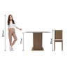Conjunto Sala de Jantar Madesa Magda Mesa Tampo de Vidro com 4 Cadeiras - Rustic/sintético Bege - 6