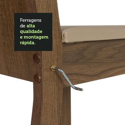 Conjunto Sala de Jantar Madesa Magda Mesa Tampo de Vidro com 4 Cadeiras - Rustic/sintético Bege - 4