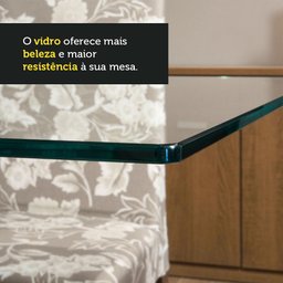 Conjunto Sala de Jantar Madesa Magda Mesa Tampo de Vidro com 4 Cadeiras - Rustic/sintético Bege - 3