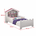 Ver imagem 3 de Cama Infantil com Cabeceira Casinha e Prateleiras Magia