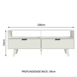 Rack para Tv até 55 Polegadas Madesa Oslo com 2 Portas - Branco - 3