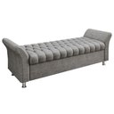 Ver imagem 1 de Recamier Puff Estofado Queen 160 Cm Ágata Veludo Cinza