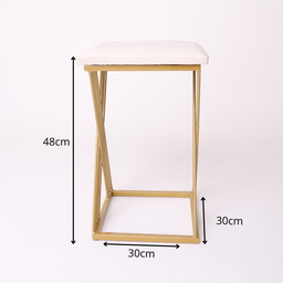 Banqueta Design X Baixa Luxo 48cm em Metal Dourado - 5