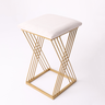 Banqueta Design X Baixa Luxo 48cm em Metal Dourado - 1