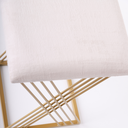 Ver imagem 3 de Banqueta Design X Baixa Luxo 48cm em Metal Dourado