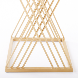 Banqueta Design X Baixa Luxo 48cm em Metal Dourado - 4