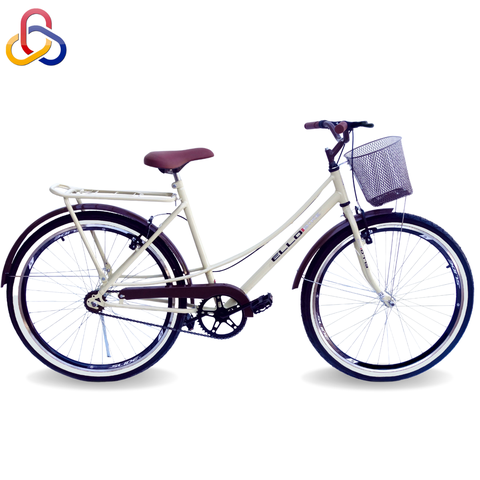 Bicicleta Caiçara Beach Brisa Aro 26 Vintage Retrô Marrom/bege - Ello Bike