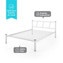 Ver imagem 4 de Cama Casal Bruna 100% de Aço Estilo Industrial Reforçada - Branco