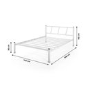 Ver imagem 5 de Cama Casal Bruna 100% de Aço Estilo Industrial Reforçada - Branco
