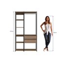Ver imagem 4 de Estante Closet Organizador com 2 Gavetas e 1 Cabideiro 1,83m Cor:preto com Montana
