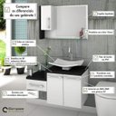 Ver imagem 5 de Conjunto para Banheiro Gabinete com Cuba F44 e Espelheira Legno 830W Branco/Preto Ônix