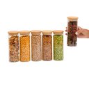 Ver imagem 2 de Kit 6 Potes de Vidro 450ml com Tampa de Bambu Herméticos Redondos - Tüd