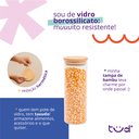 Ver imagem 4 de Kit 6 Potes de Vidro 450ml com Tampa de Bambu Herméticos Redondos - Tüd