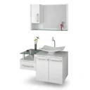 Ver imagem 2 de Conjunto para Banheiro Gabinete com Cuba F44 e Espelheira Legno 830W Branco/Chess