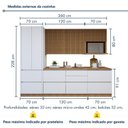 Ver imagem 3 de Cozinha Completa Modulada 8 Peças 11 Portas 10 Gavetas com Rodapé Norten Branco/Nature