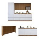 Ver imagem 2 de Cozinha Completa Modulada 8 Peças 11 Portas 10 Gavetas com Rodapé Norten Branco/Nature