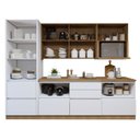 Ver imagem 4 de Cozinha Completa Modulada 8 Peças 11 Portas 10 Gavetas com Rodapé Norten Branco/Nature