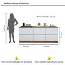 Ver imagem 5 de Cozinha Completa Modulada 8 Peças 11 Portas 10 Gavetas com Rodapé Norten Branco/Nature